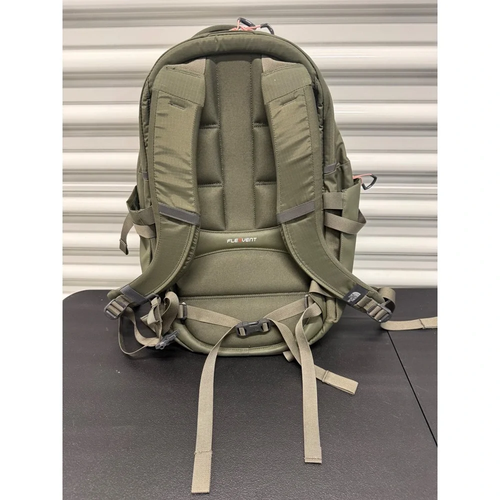 The North Face Recon Backpack Olive Green Pink FlexVent Laptop Bag